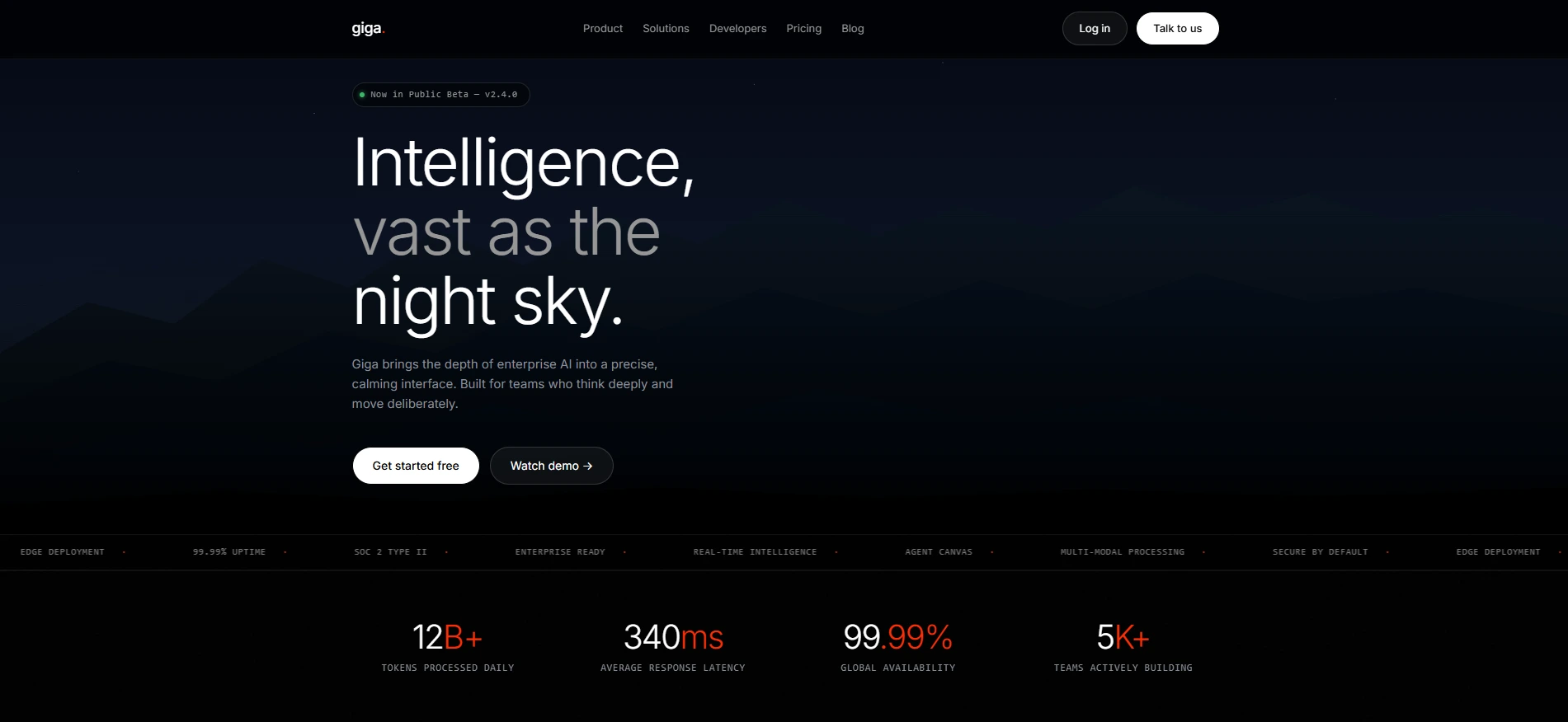 Giga — Enterprise AI Platform Landing Page